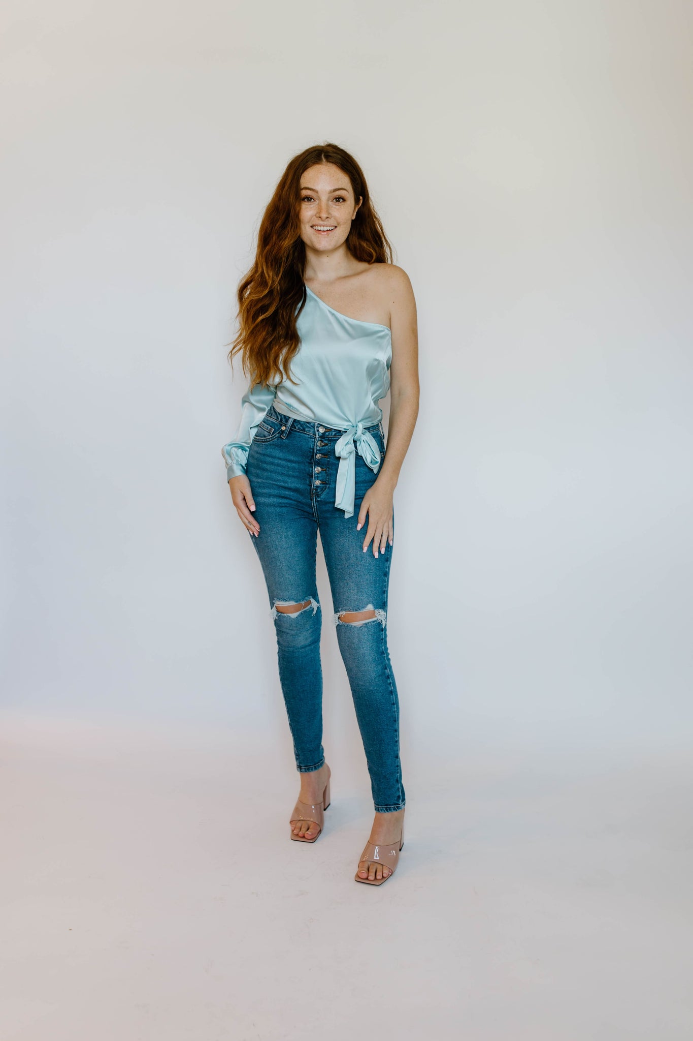 Charlotte One Shoulder Long Sleeve Blouse