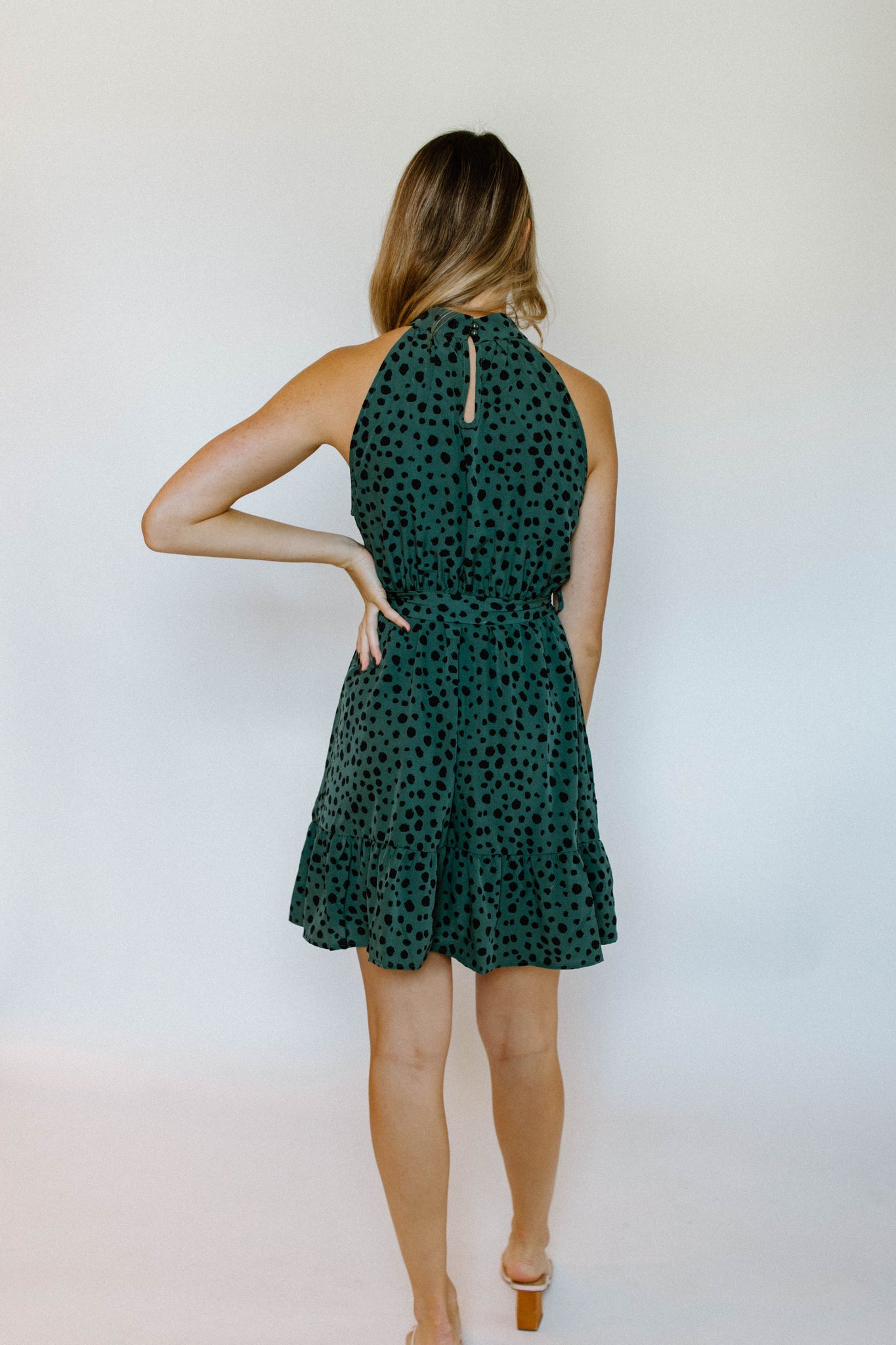 Anna-Claire Halter Print Dress