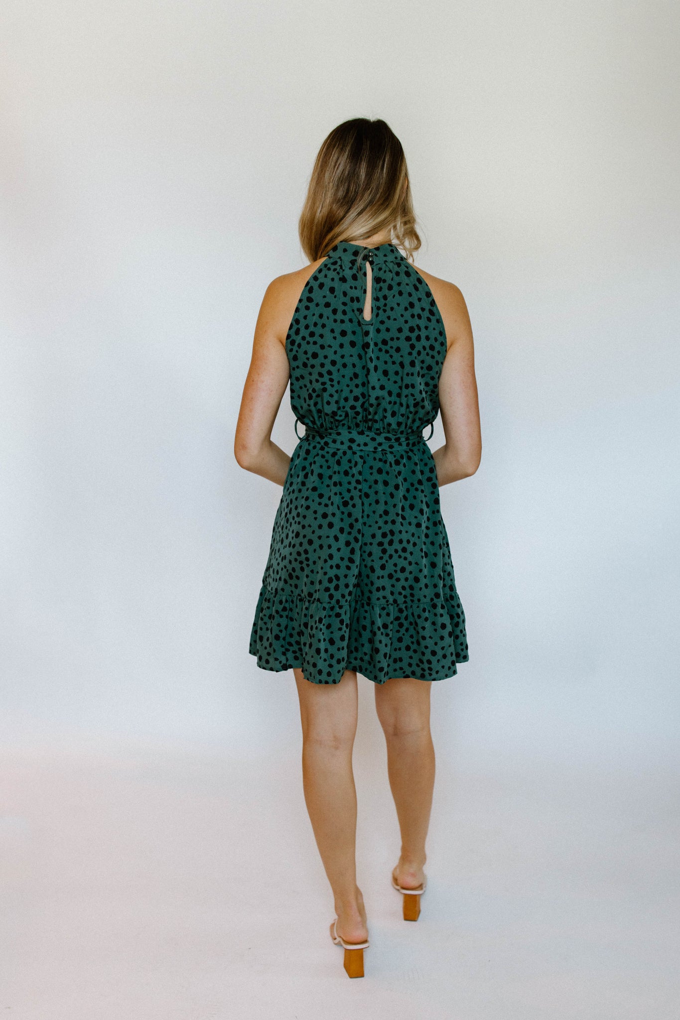 Anna-Claire Halter Print Dress