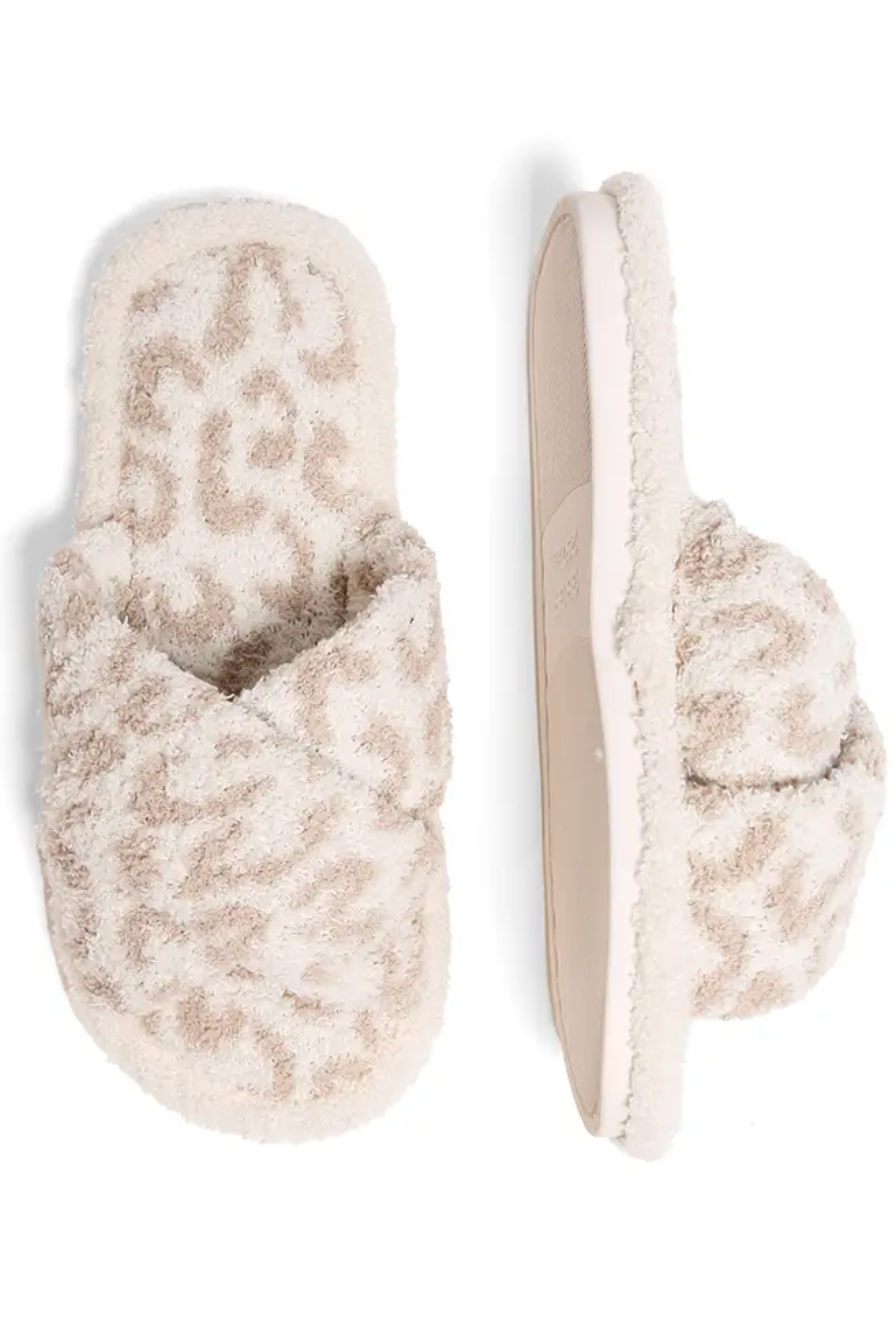Leopard Print Criss Cross Slippers