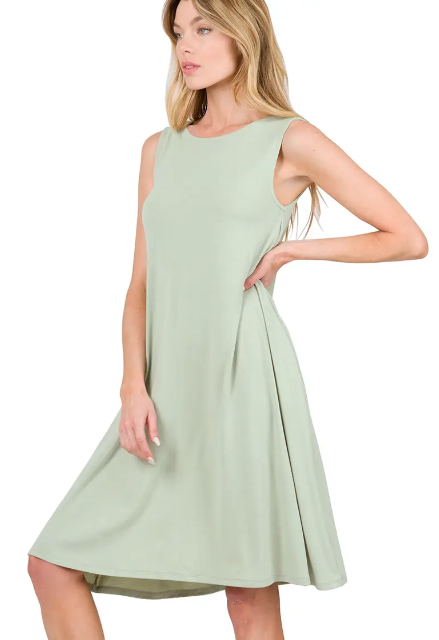 Kate Flowy Tank Dress with Pockets
