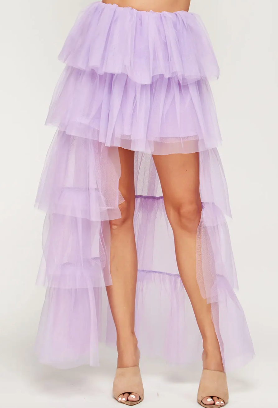 High Low Tiered Tulle Skirt