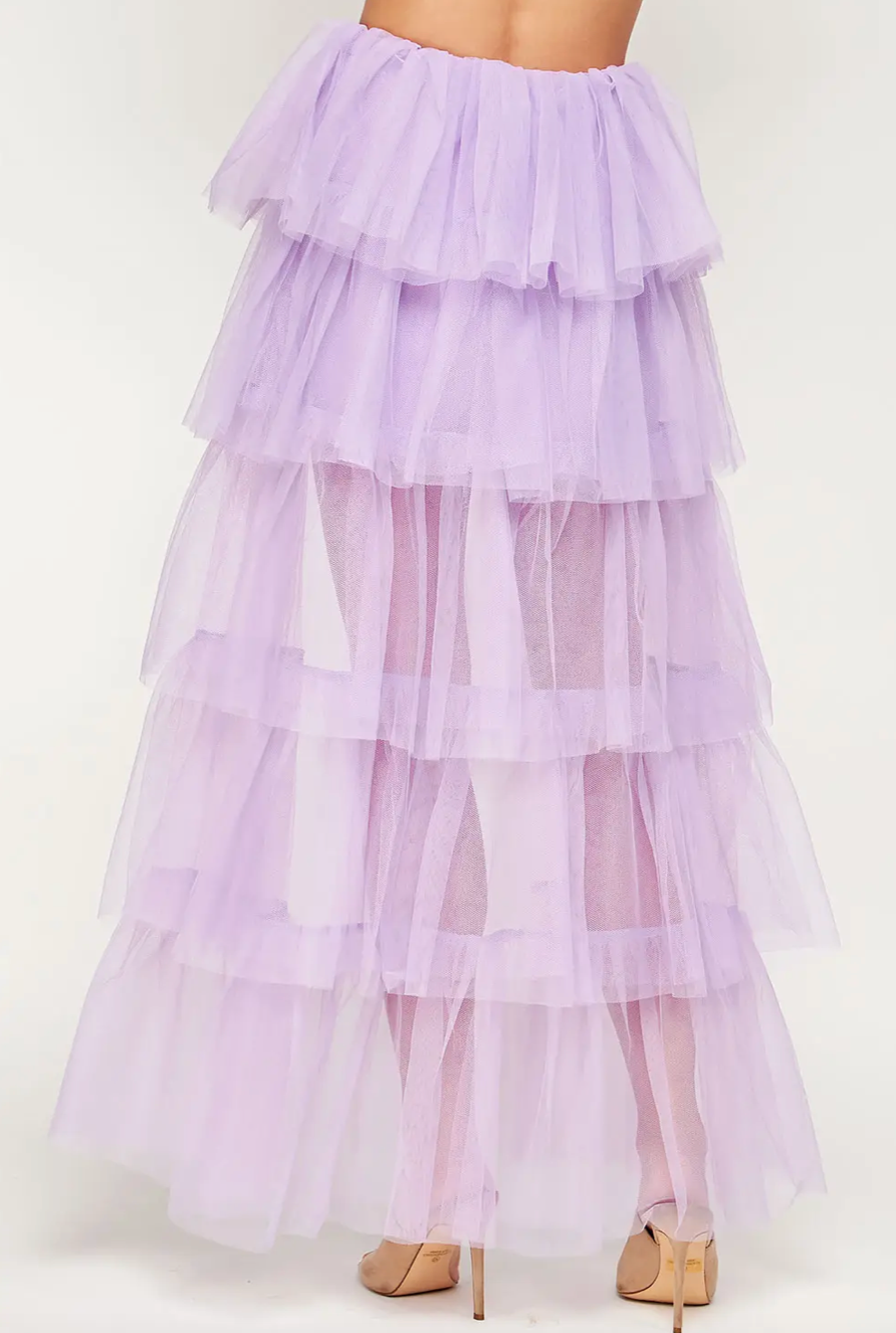 High Low Tiered Tulle Skirt