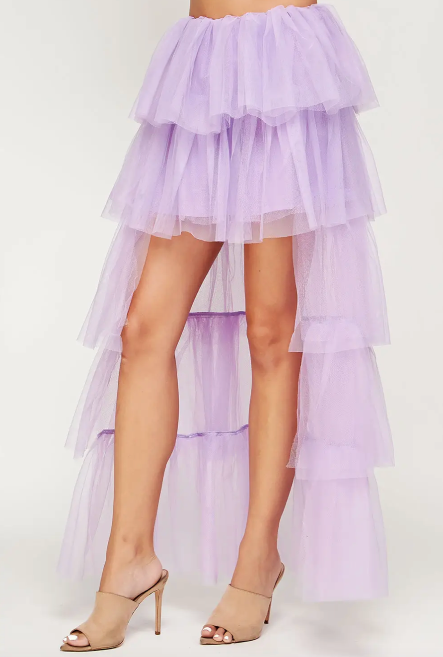 High Low Tiered Tulle Skirt