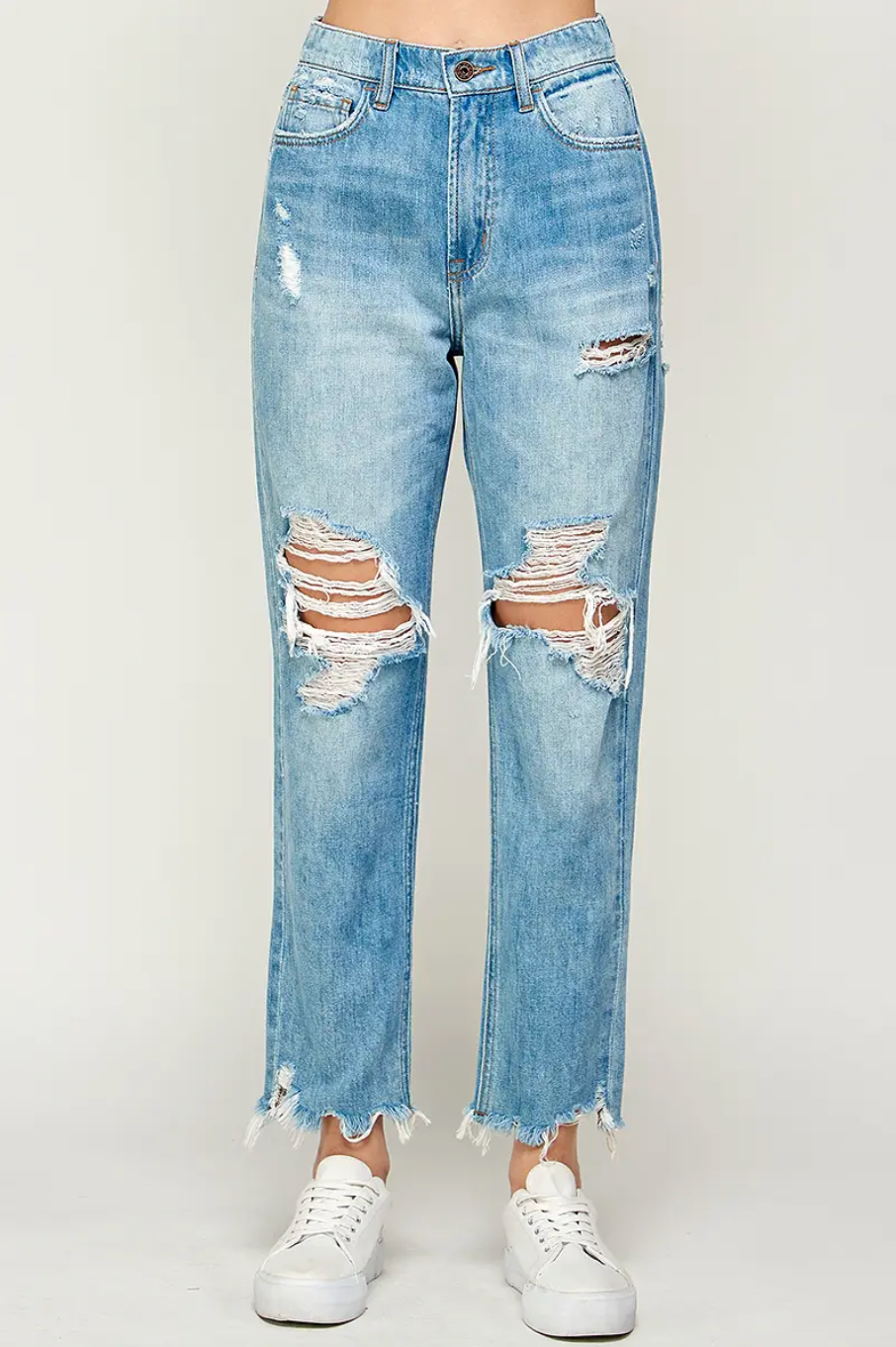 High Rise Ripped Jeans