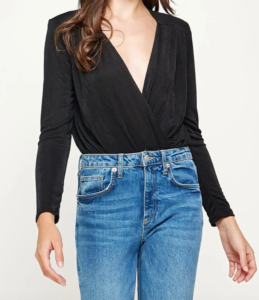 Ruched Shimmer Knit Bodysuit