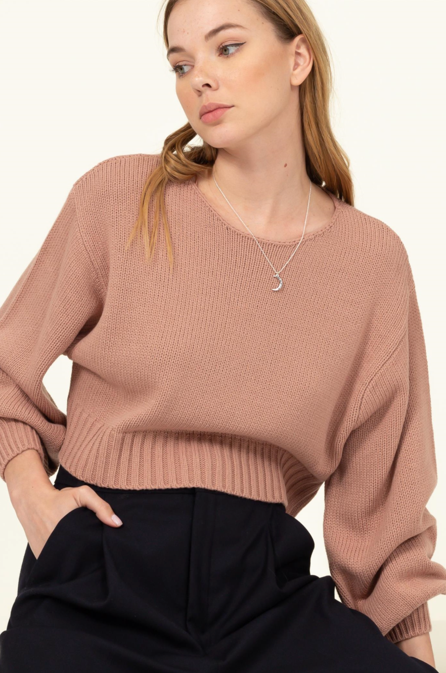 Shelby Puff Sleeve Cropped Sweater