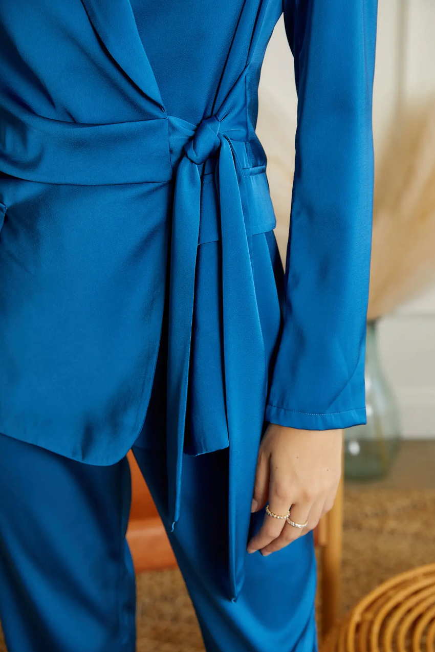Bethany Wrap Side Tie Blazer